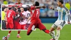 Der Schweizer Breel Embolo hebt ab – eine folgenschwere Entscheidung. Danach (linkes Bild) ...