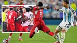 Der Schweizer Breel Embolo hebt ab – eine folgenschwere Entscheidung. Danach (linkes Bild) ...