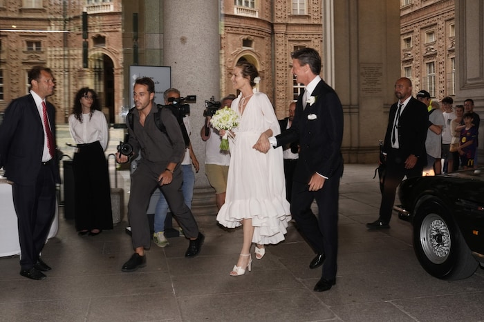 Eva Herzigová und Gregorio Marsiaj nach ihrem standesamtlichen Jawort in Turin