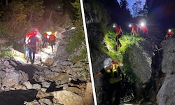 Die zahlreichen Retter mussten sich durch die Schlucht bis zur Verletzten vorkämpfen.