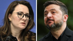 Julia Swyrydenko und der ukrainische Präsident Wolodymyr Selenskyj