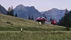 Der Polizeihubschrauber unterstützt die Bergrettung.