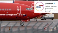 Den Instagram-Auftritt der norwegischen Fluggesellschaft Norwegian ziert am Sonntag das Logo des ...