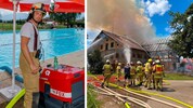 Die Feuerwehr kam für eine Löschleitung ins Antheringer Schwimmbad.