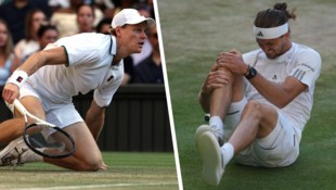 Jannik Sinner (li.) und Alexander Zverev liefern sich ein hochklassiges Finale in Wimbledon.