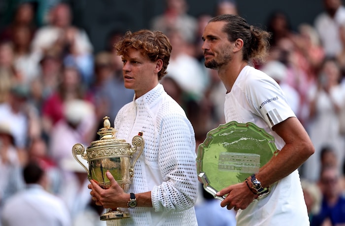 Sinner and Zverev at the award ceremony