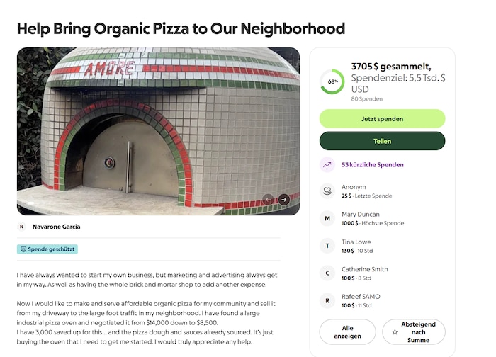 Mit diesem Aufruf will der Presley-Sohn Geld für einen Profi-Pizzaofen sammeln.