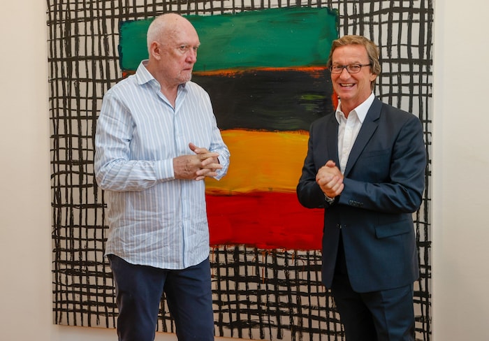 Sean Scully und Thaddaeus Ropac (re.) arbeiten schon seit Jahren zusammen.