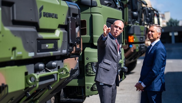 Hattmannsdorfer (rechts) war zuletzt bei Rheinmetall in Wien zu Besuch.