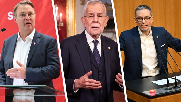 Cross-party well-wishes for the finance minister: SPÖ leader Andreas Babler, Federal President ...