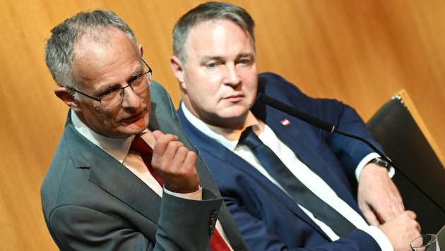 Die SPÖ-Granden Markus Marterbauer und Andreas Babler sind sich „nichts schuldig“.