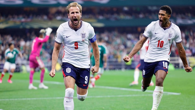 Harry Kane und Jude Bellingham (re.): zwei Hauptgründe für Englands Kaderwert von 1,36 ...