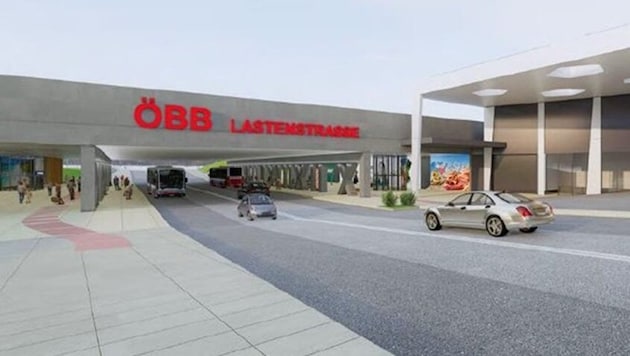 Hier die erste grobe visuelle Darstellung, wie der neue Verkehrsknoten an der Lastenstraße im ...