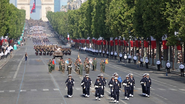 Militärparade zum französischen Nationalfeiertag: Mit dabei ist heuer auch eine Abordnung des ...