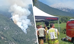 Der Waldbrand oberhalb von Wildermieming breitete sich rasch aus.