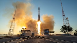 Vom Start vom Raumfahrtbahnhof Baikonur im zentralasiatischen Kasachstan bis zum Andocken ...