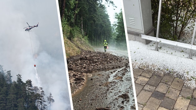 Heftige Unwetter sorgten am Dienstag in mehreren Bundesländern für Überflutungen, Sturmschäden ...
