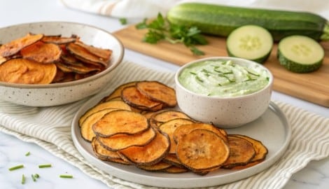 Für extra knusprige Chips sollten Sie die geschnittenen Süßkartoffelscheiben vor dem Würzen zehn ...