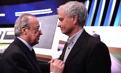 Florentino Perez (l.) und Jose Mourinho (r.)