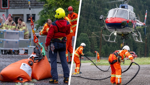 Auch die „Libelle Tirol“ stand im Einsatz.