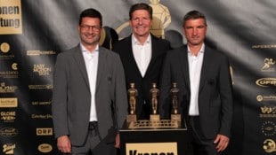 Brunmayr (l.) coacht nun nicht mehr an der Seite von Glasner und Angerschmid.