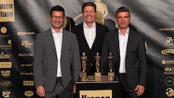 Brunmayr (l.) coacht nun nicht mehr an der Seite von Glasner und Angerschmid.