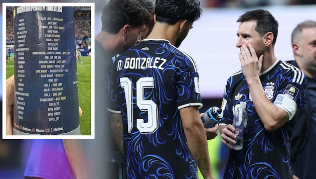 Argentiniens Stars um Lionel Messi sind vom Schummelzettel überrascht.
