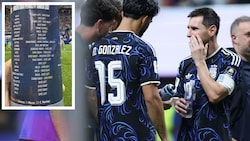 Argentiniens Stars um Lionel Messi sind vom Schummelzettel überrascht.
