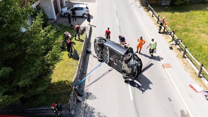 Die Unfallstelle aus der Vogelperspektive.