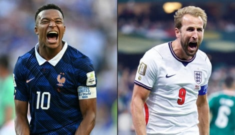 Krachen im Spiel um Platz drei aufeinander: Kylian Mbappé (li.) und Harry Kane