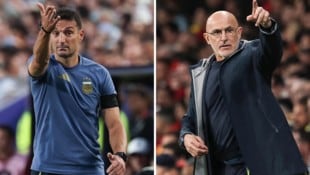Das WM-Finale gibt ein besonderes Trainerduell her. Argentiniens Scaloni (li.) trifft auf „Furia ...