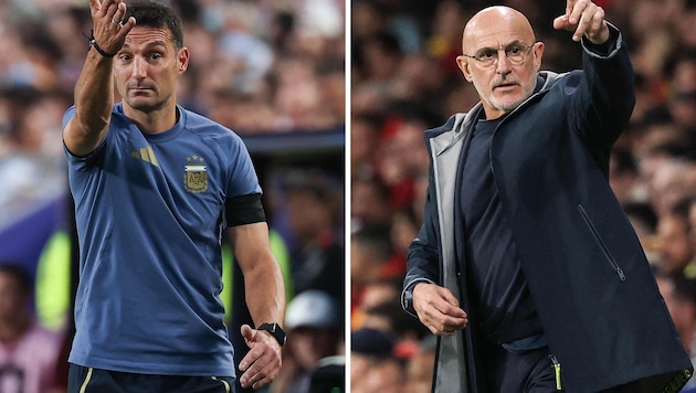 Das WM-Finale gibt ein besonderes Trainerduell her. Argentiniens Scaloni (li.) trifft auf „Furia ...