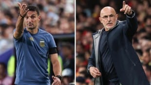 Das WM-Finale gibt ein besonderes Trainerduell her. Argentiniens Scaloni (li.) trifft auf „Furia ...
