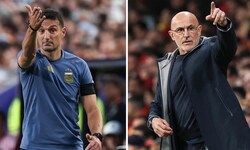 Das WM-Finale gibt ein besonderes Trainerduell her. Argentiniens Scaloni (li.) trifft auf „Furia ...