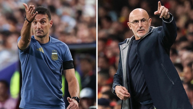 Das WM-Finale gibt ein besonderes Trainerduell her. Argentiniens Scaloni (li.) trifft auf „Furia ...