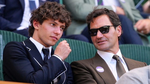 Andrea Kimi Antonelli (l.) und Roger Federer (r.)