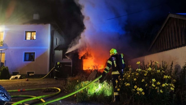 Die Gartenhütte stand in Vollbrand.