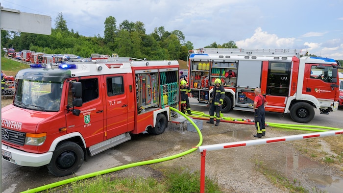 Sieben Feuerwehren warenb ei dem Großbrand im Einsatz