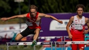 Zsombor Klucsik steht bei der U18-EM in Rieti im Finale des 400 Meter Hürden-Bewerbs.