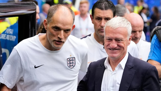 Teamchef Thomas Tuchel (li.) steht in England in der Kritik.