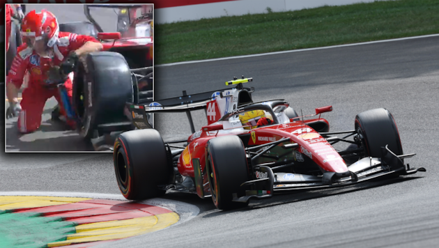 Lewis Hamilton überrollte beim Boxenstopp seinen Mechaniker.