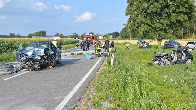 Two of the vehicles involved were completely wrecked.