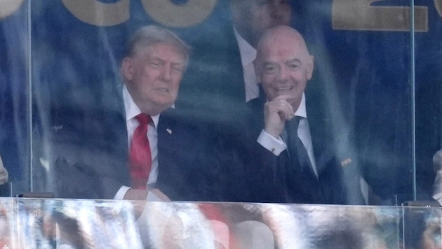 U.S. President Donald Trump (left) and FIFA President Gianni Infantino at the World Cup final.
