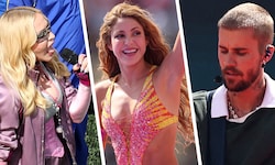 Stars wie Madonna, Shakira und Justin Bieber (von links) traten auf.