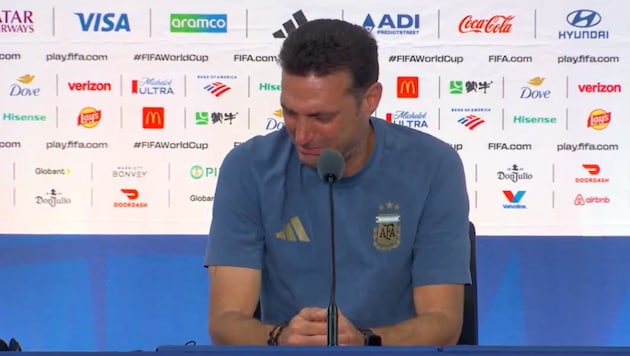 Lionel Scaloni brach nach der Finalniederlage in Tränen aus.