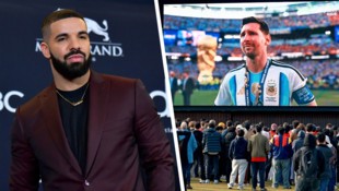 Die Niederlage von Lionel Messi und Co. kostete Rapper Drake (li.) über eine Million Euro. 