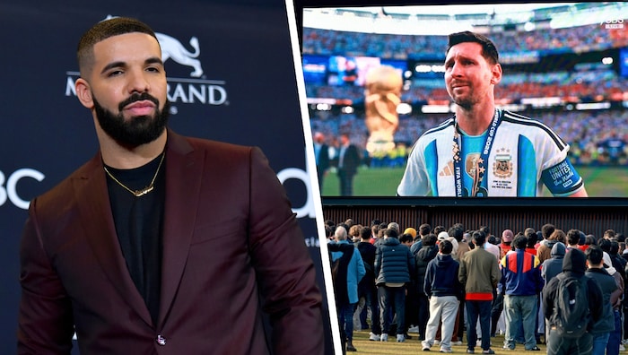 Die Niederlage von Lionel Messi und Co. kostete Rapper Drake (li.) über eine Million Euro.