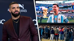 Die Niederlage von Lionel Messi und Co. kostete Rapper Drake (li.) über eine Million Euro.