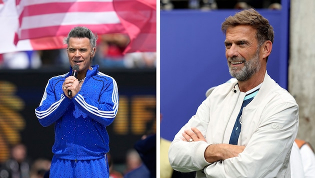 Robbie Williams stellte Jürgen Klopp im Live-TV eine gemeine Frage.