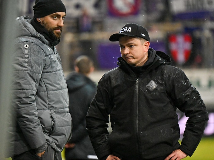 Ex-Co-Trainer Atdhe Nuhiu (links, mit SCRA-Trainer Ognjen Zaric) sucht noch einen neuen ...